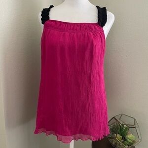 DVF Pink and Black silk Top